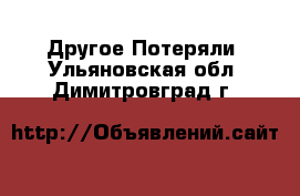 Другое Потеряли. Ульяновская обл.,Димитровград г.